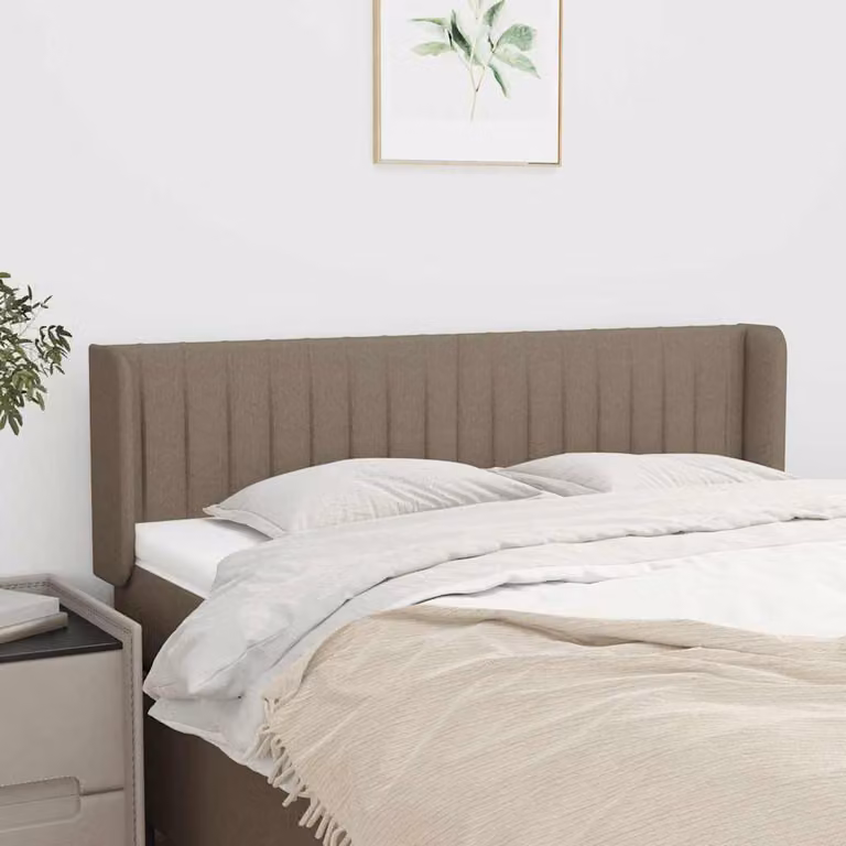 Testiera per letto imbottita vidaXL in tessuto beige L: 147 cm, P: 16 cm, H: 78-88 cm