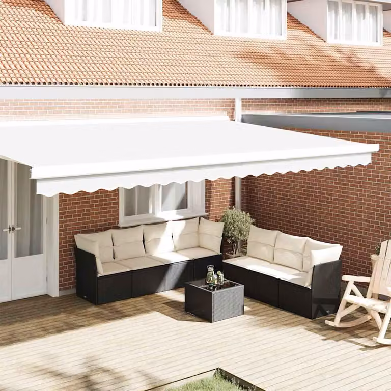 Maison Exclusive - Sostituzione del meccanismo di avvolgimento per tenda da sole, lunghezza 5 metri, colore bianco, materiale: poliestere