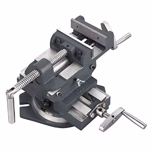 FERVI Morsa a Croce Girevole 100 mm Grigio per Foratura e Fresatura