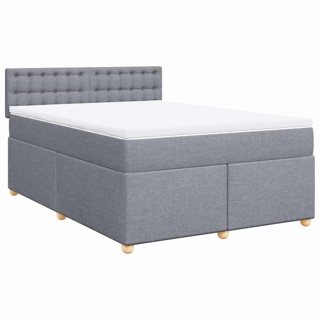 Giroletto a Molle con Materasso Grigio Chiaro 140x190cm Tessuto