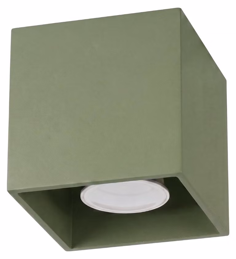 Plafoniera QUAD 1 verde oliva 1xGU10 10W alluminio 10x10x10cm Sollux Lighting
