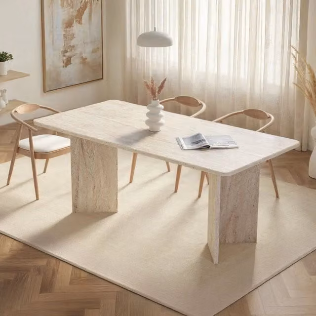 Noleme, Tavolo Fisso 6 Posti, 180x90x75h cm Beige Marmo