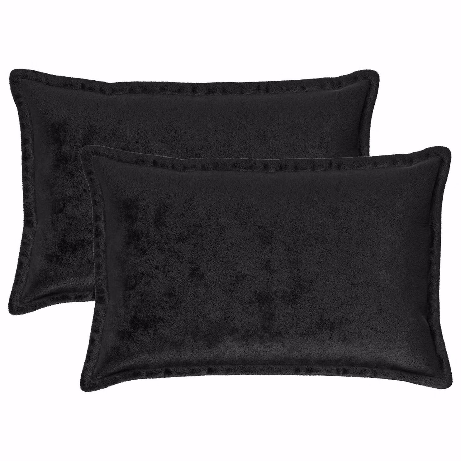 Set di 2 federe vidaXL HOUTEN nere in poliestere, L 60 cm x P 40 cm