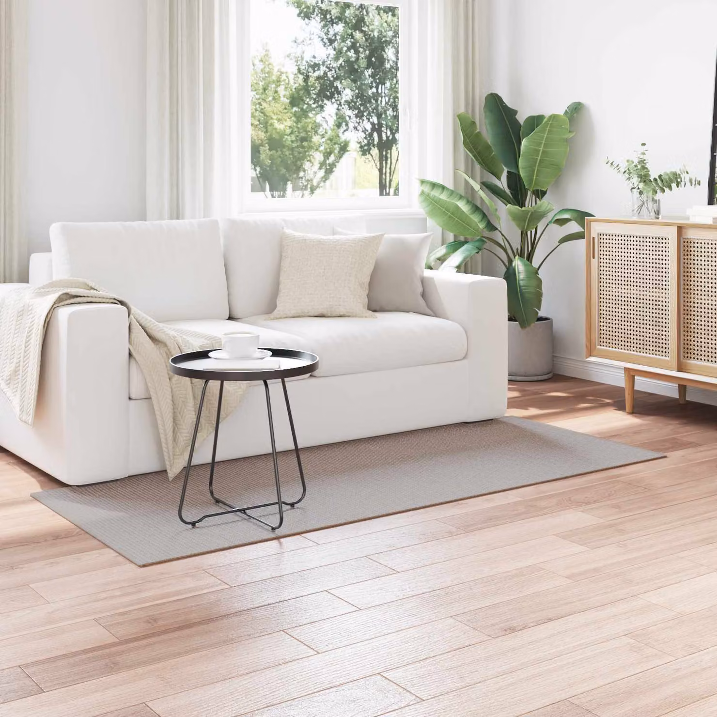 Tappeto per interni vidaXL LUGO in poliestere, Crema e Taupe, L 150 cm x P 80 cm