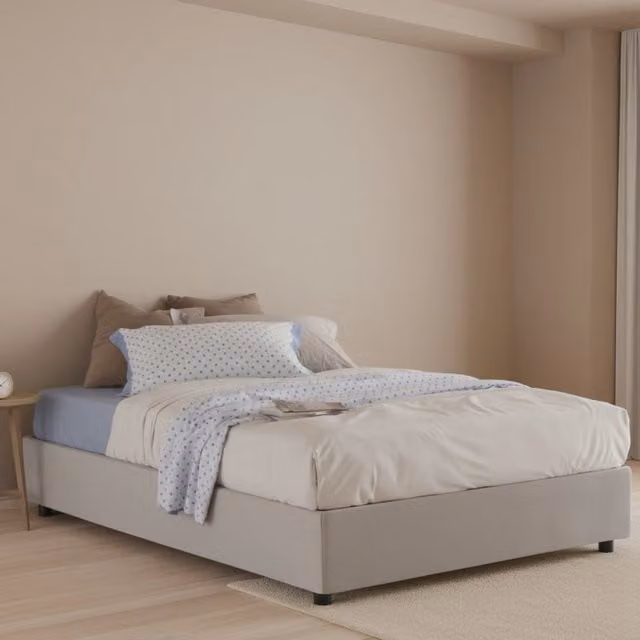 Letto Piazza e Mezza Talamo Italia Arnoldi Bianco con Materasso Incluso e Base a Sollevamento L/P/H: 120 x 200 cm – 1