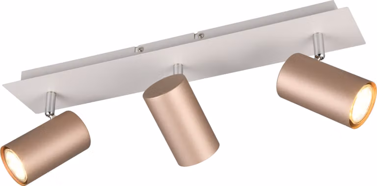 Lampade Trio, set di 3 faretti Marley GU10 color caffè, metallo