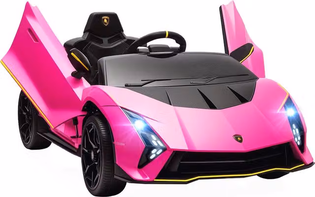 Macchina Elettrica Lamborghini AIYAPLAY per Bambini 3-6 Anni, 12V, Rosa