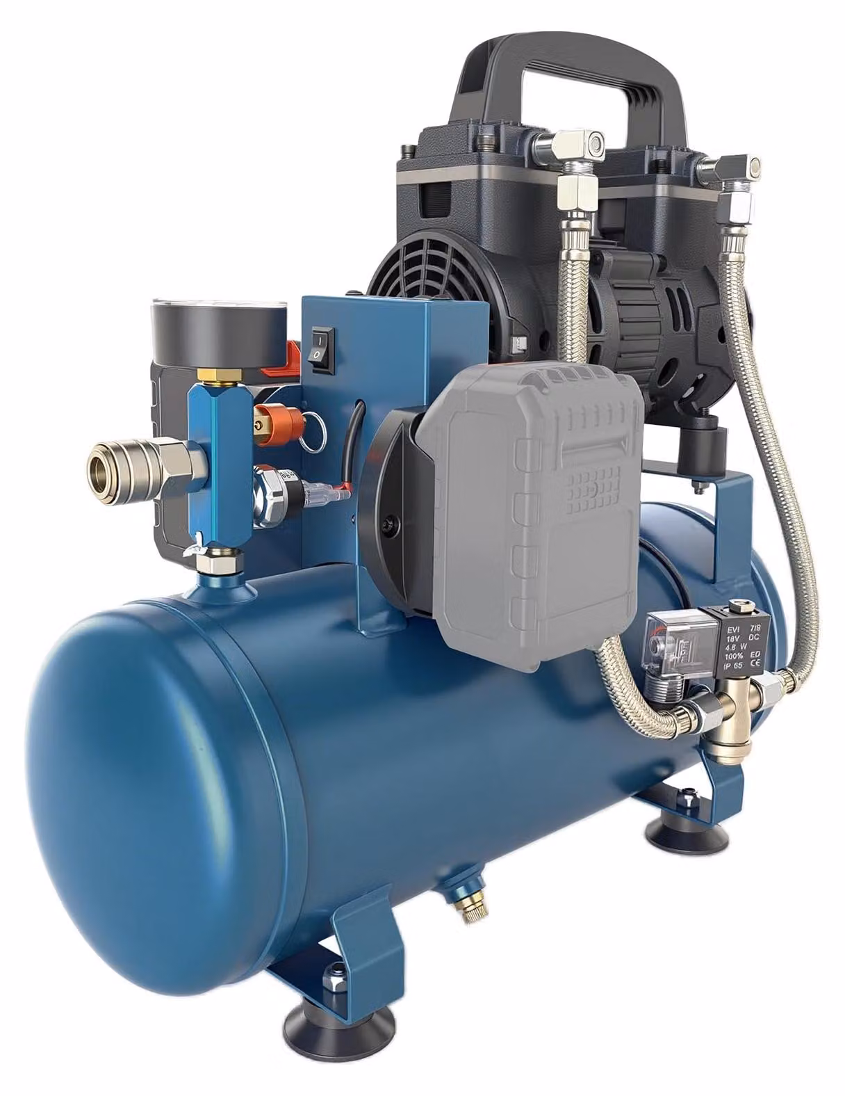 Accucompressore portatile - Serbatoio da 9 litri - Pressione di esercizio di 7,5 bar - Senza olio