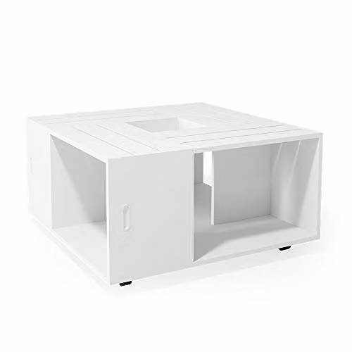 Vicco Tavolino da salotto Anton, Bianco, 80 x 80 cm