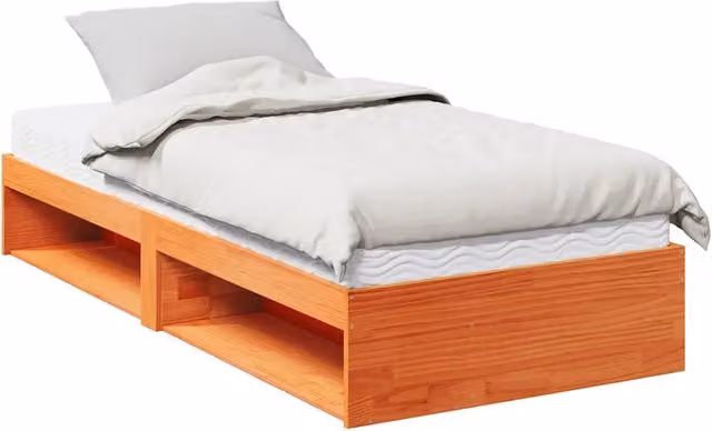 Letto singolo | Letto per adulti | Dormeuse con Materasso Marrone 80x200 cm Legno Massello di Pino