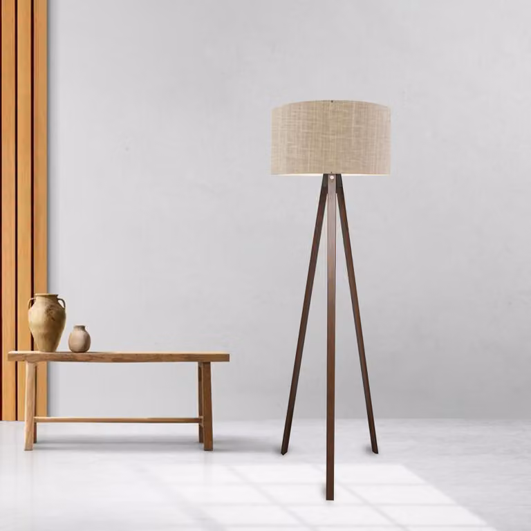 Lampada da terra 'Newport' 1 x E27 marrone chiaro