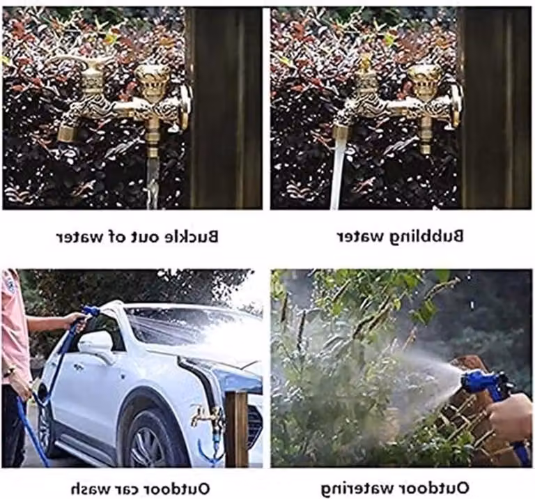 Rubinetto da parete vintage in ottone, adatto per lavatrici e giardini – Miscelatore per acqua calda e fredda, ideale per bagni e lavanderie