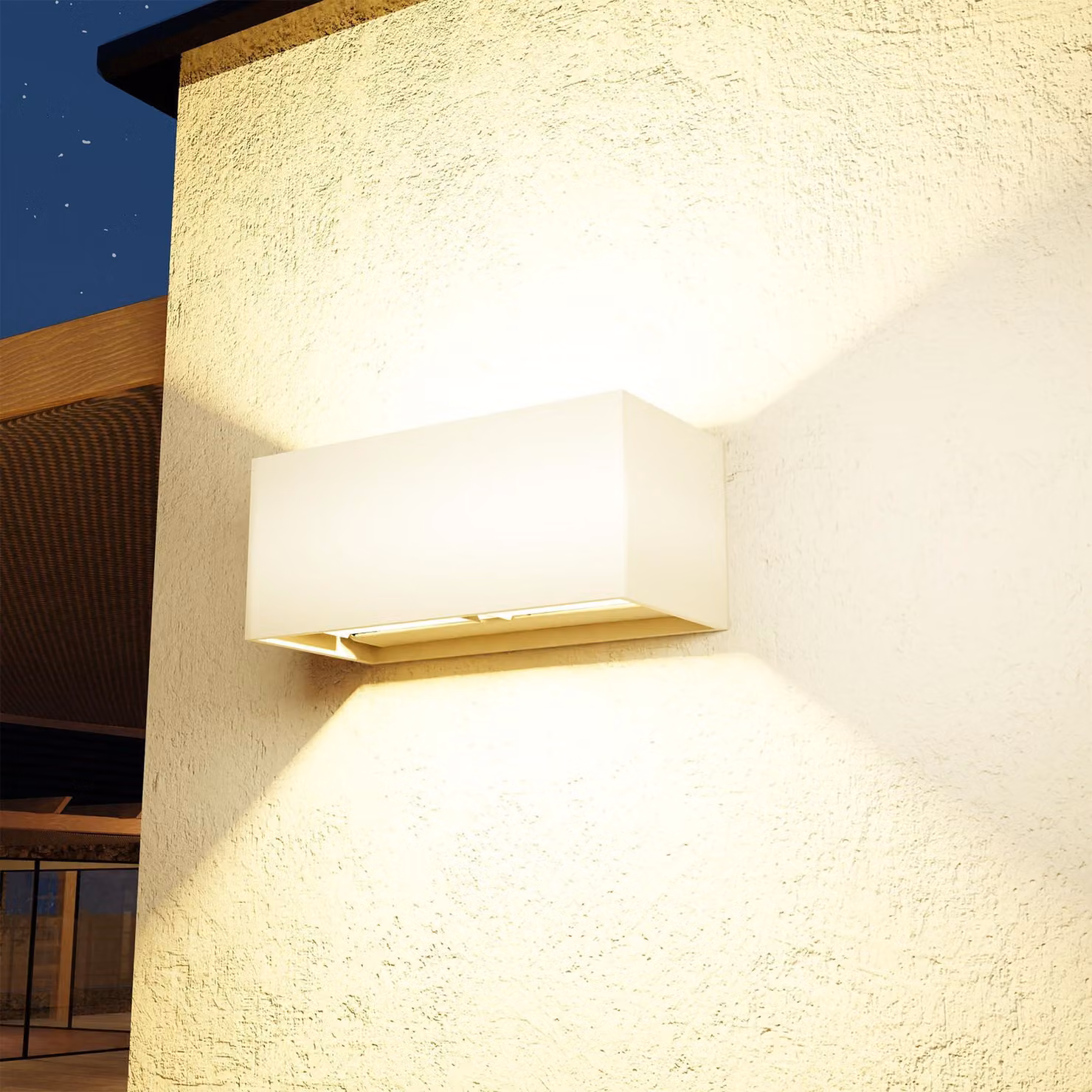 Lampada da parete esterna a LED, 24W, 20cm, bianca, regolabile, grado di protezione IP44