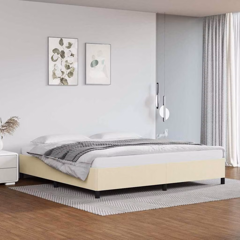 vidaXL Giroletto Imbottito in Similpelle Beige 200x200 cm