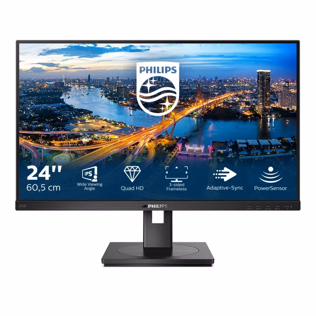 Monitor Philips B-Line 245B1/00 da 23,8 pollici con pannello IPS QHD 2K, 75Hz, Nero – 2