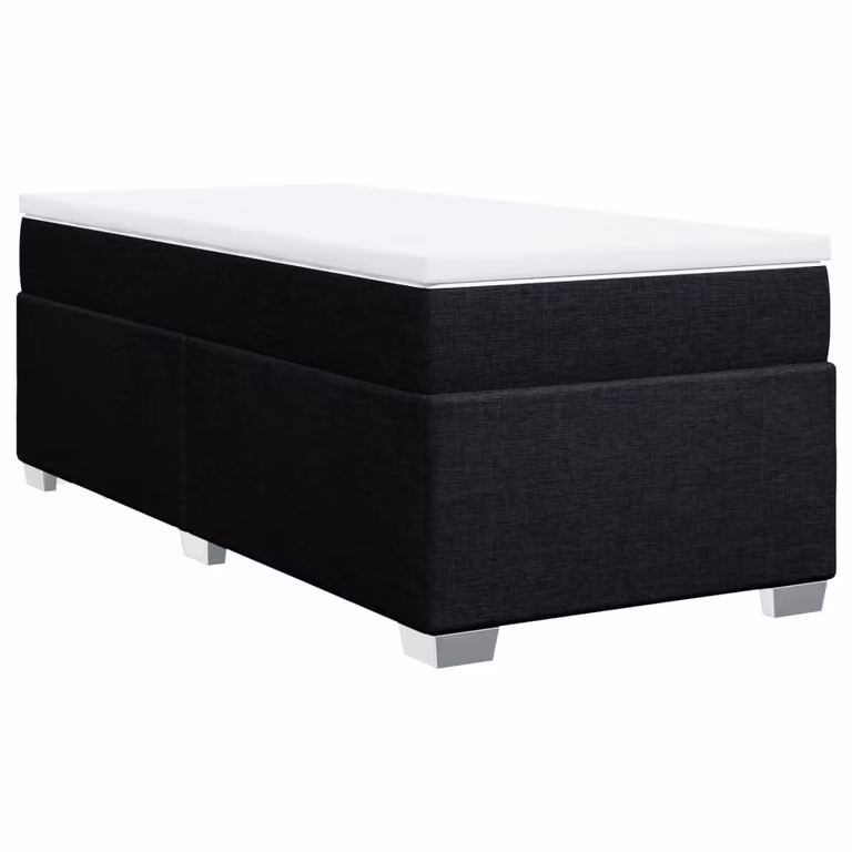 Giroletto a Molle con Materasso Nero 90x190 cm in Tessuto