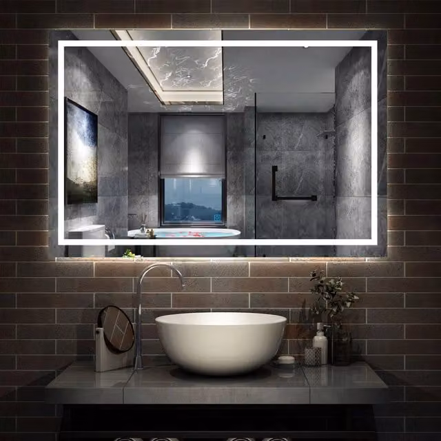 Specchio da bagno Aica LED 120×80 cm + antiappannamento + dimmerabile a 3 colori + memoria di interruzione di corrente