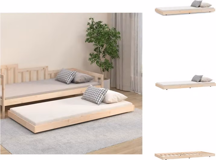 vidaXL Letto in legno massiccio 75x190 cm pino - Letti e strutture letto