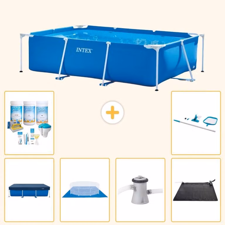 Piscina fuori terra rettangolare - 260x160x65 cm - 7 pezzi - SCB97