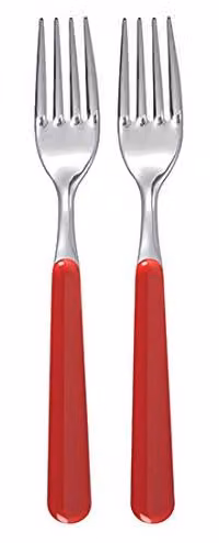 2 forchette da tavola, acciaio inossidabile, manico in plastica, 20 cm, adatte al lavaggio in lavastoviglie