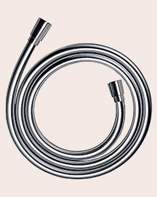 Flessibile Doccia 150 cm antitorsione doppio cono in ottone e pvc silver