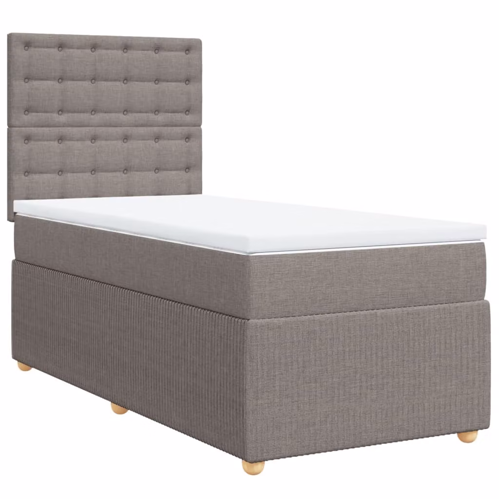 Giroletto a Molle con Materasso Tortora 90x190 cm in Tessuto