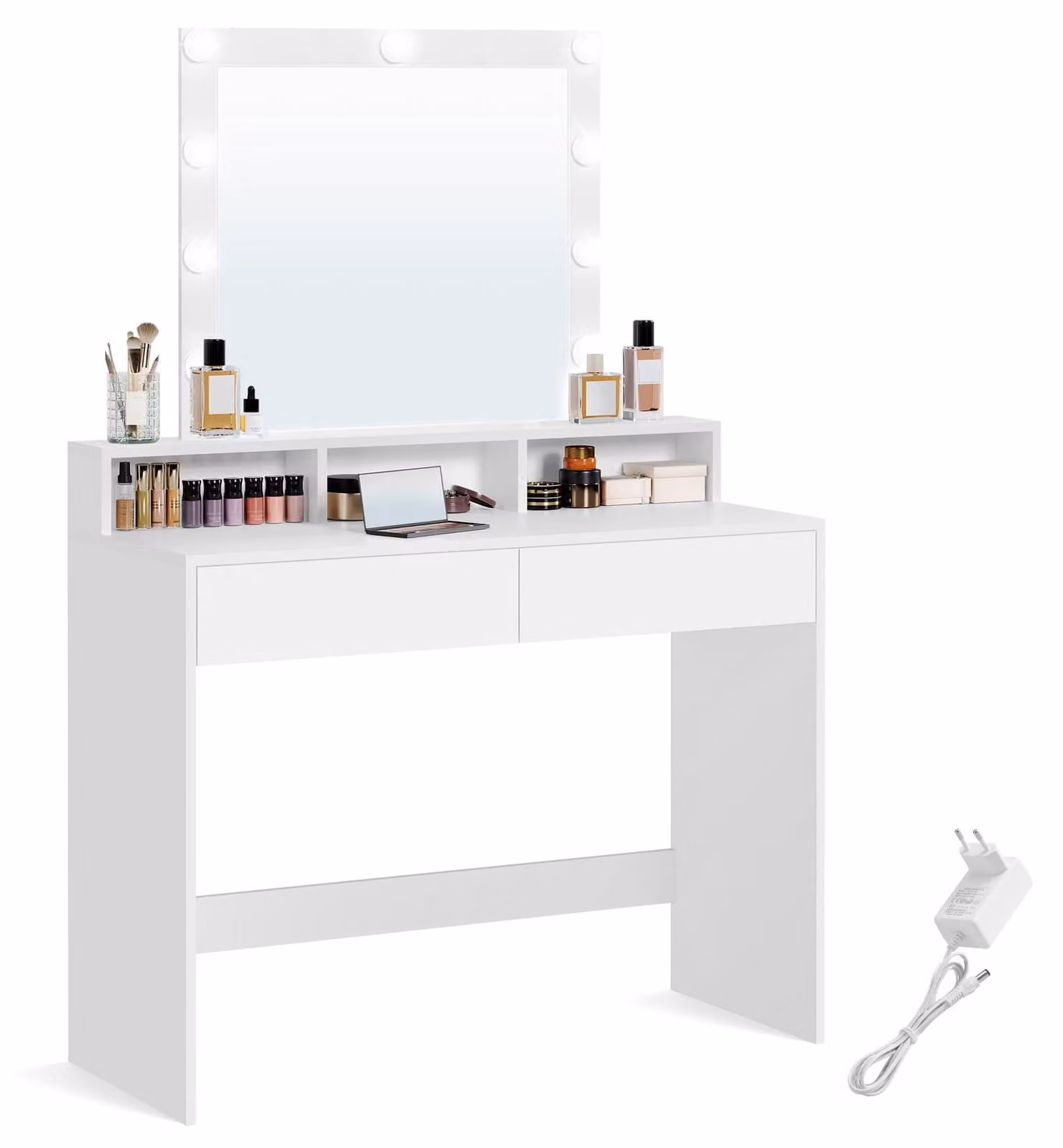 Tavolino da toilette Artenat Figment, 145 cm, bianco