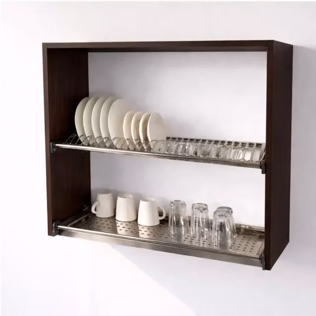 Pensile Scolapiatti Calandrelli Colore Wengè H 72 cm L 90 cm P 33 cm
