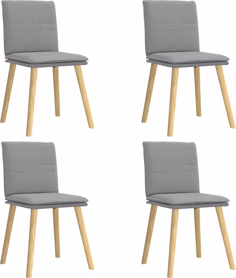 Sedie da Pranzo 4 pz Grigio Chiaro in Tessuto