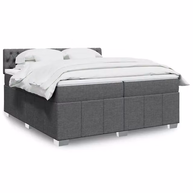 Letto Ibrido vidaXL con Materasso e Struttura in Legno, Grigio e Bianco, 200 x 200 cm