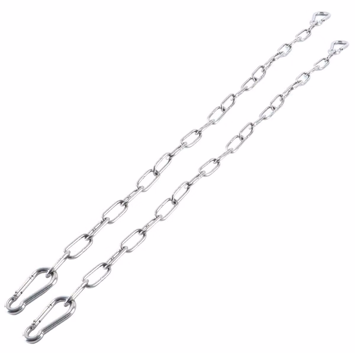 Catene in acciaio inossidabile, spessore 3 mm, confezione da 2, lunghezza 0,5 metri, con gancio a scatto