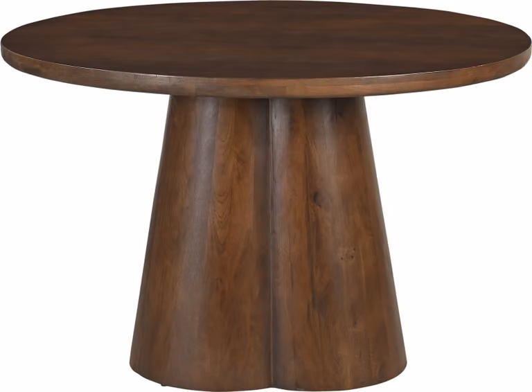 SIT Mobili Tavolo da pranzo rotondo | Ø 120 cm | Legno massello di mango marrone | L 120 x P 120 x H 77 cm | 14722-30 | Serie RONDURA