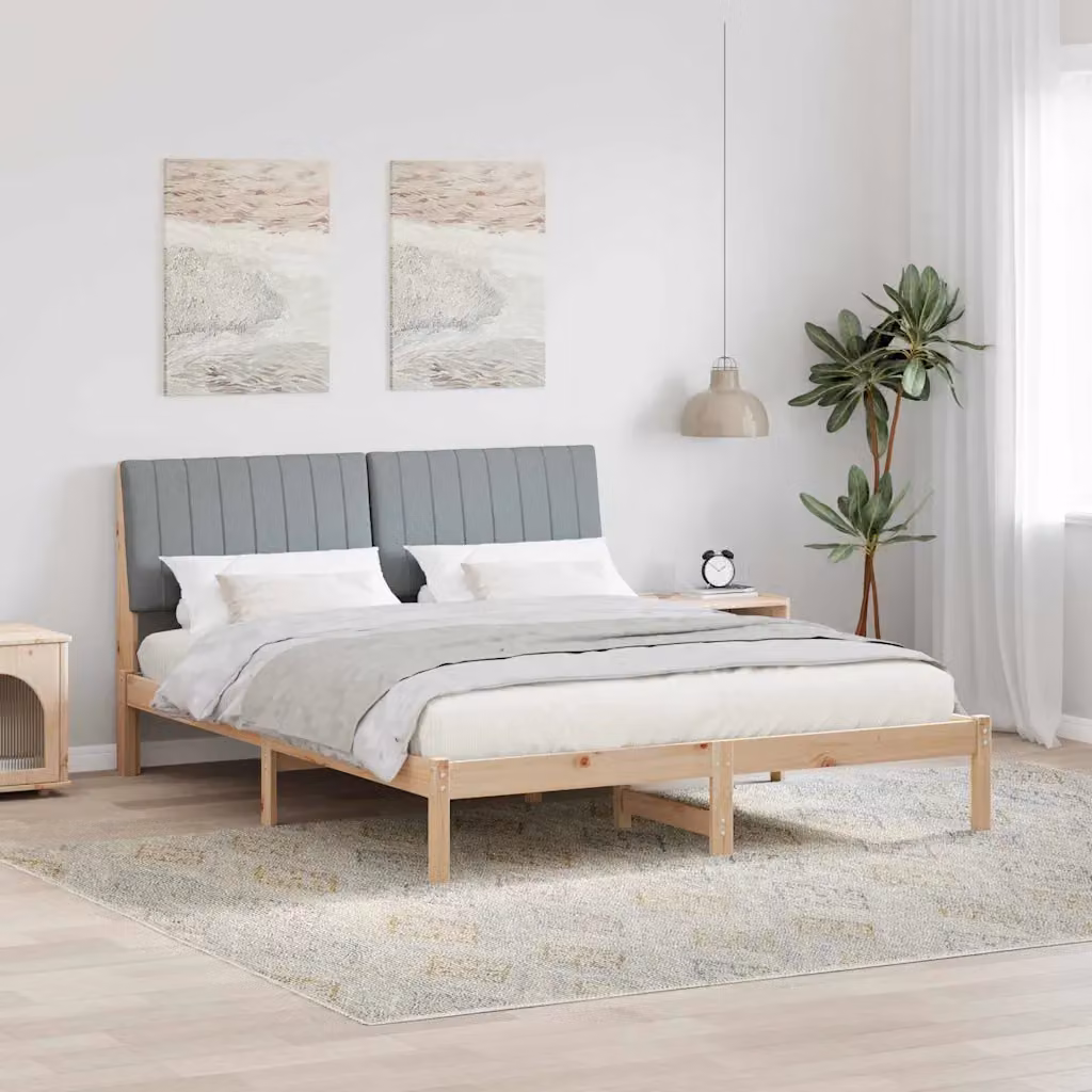 Struttura del letto moderna vidaXL in pino massello marrone L 150 cm x P 200 cm – 1