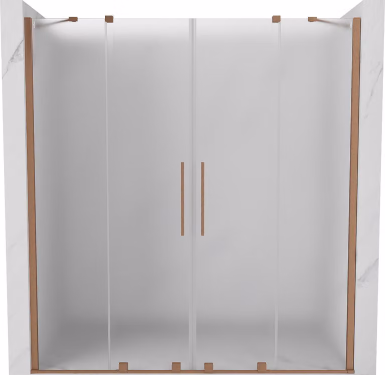Mexen Velar Duo porte doccia scorrevoli 170 cm, brina, rame spazzolato - 871-170-000-32-65