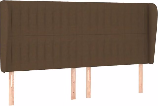 Testata ad orecchio in tessuto marrone scuro L: 183 cm, P: 23 cm, H: 118/128 cm