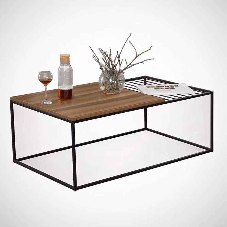 Skye Decor, Zinus - Walnut, tavolino, noce, 100% pannelli di particelle rivestiti in melamina, 95 x 55 x 43 cm