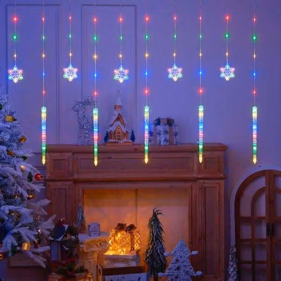 Luci natalizie, filari luminosi, ghirlande di luci in cristallo, luci decorative per tende "Winterwunder"