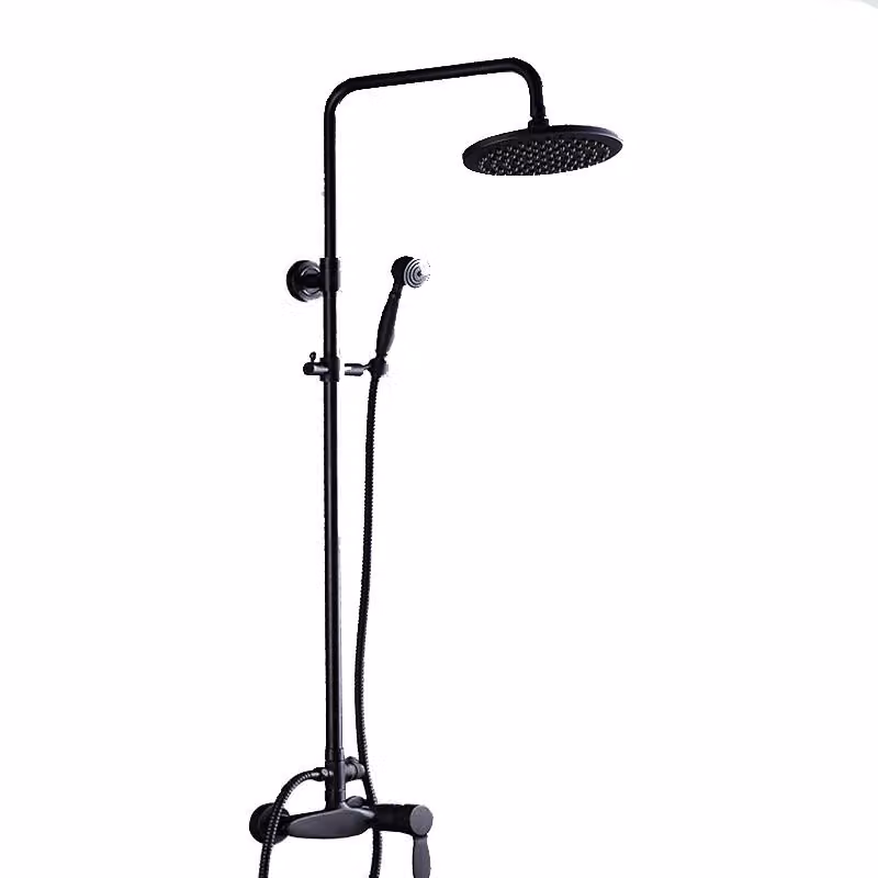BATTERIA doccia KRAN retro nero BRUNE