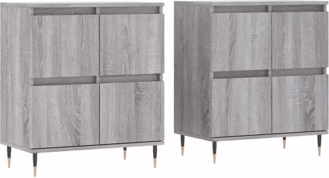 Credenze 2 pz | Madia | Buffet da pranzo | Armadio da pranzo Grigio Sonoma in Legno Multistrato