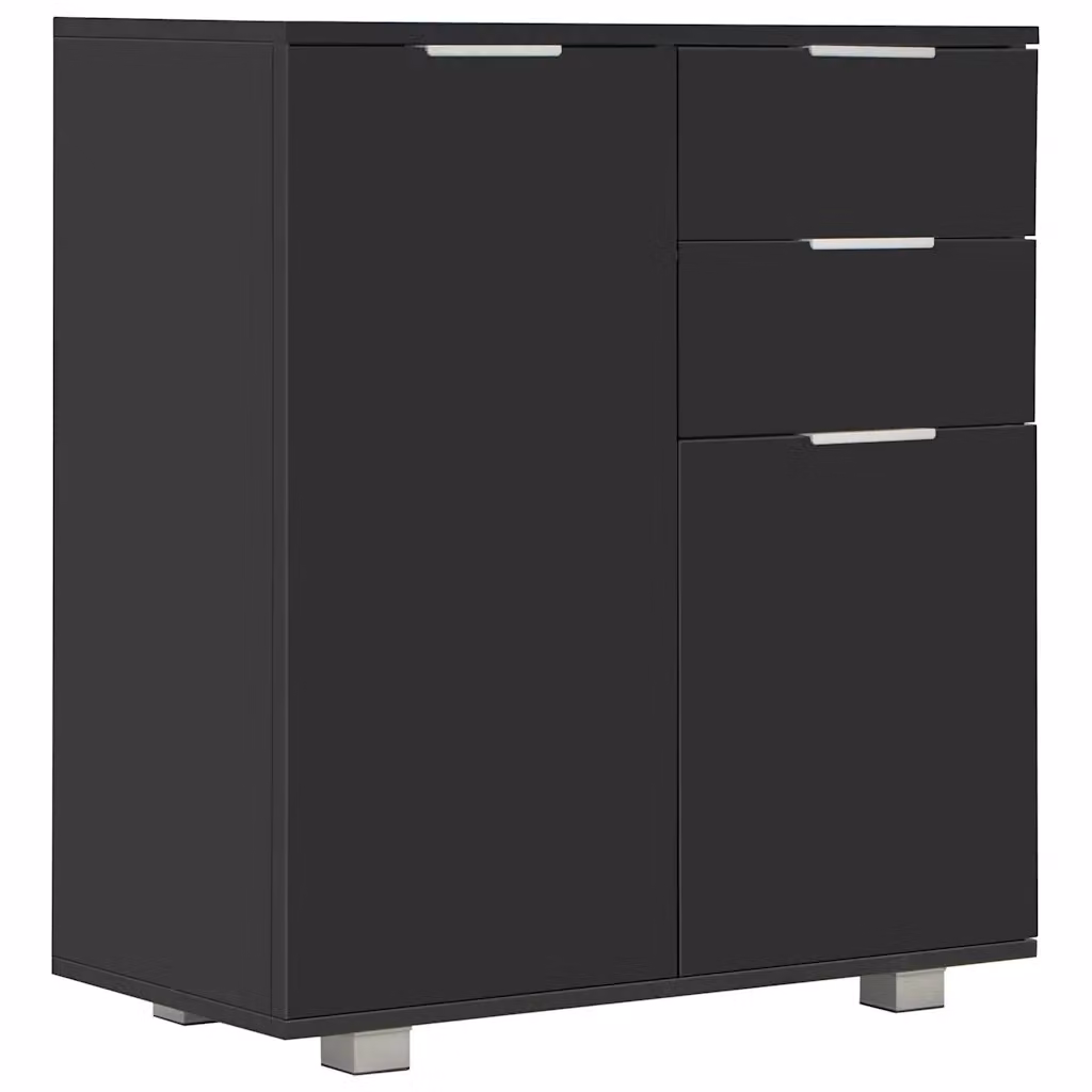 Credenza Buffet Design Mania Nera Lucida per Cucina e Sala da Pranzo L: 71 cm, P: 35 cm, H: 80 cm – 2