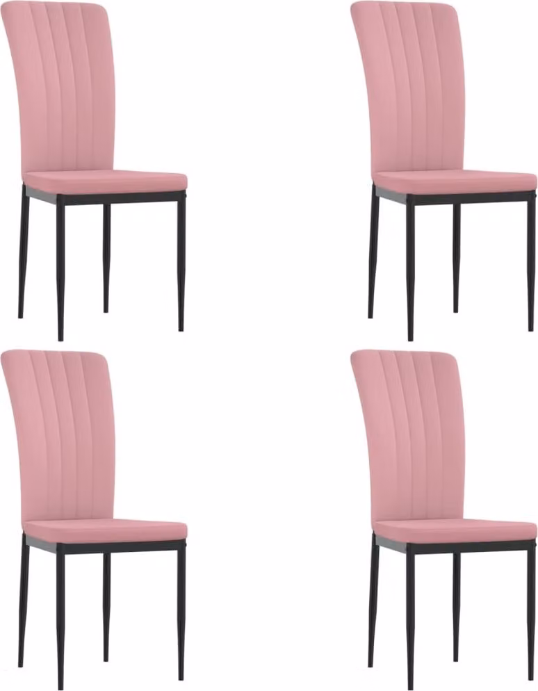 Sedie da Pranzo 4 pz Rosa in Velluto