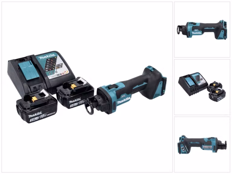 Fresa rotante a batteria Makita DCO 181 RF 18 V 32000 rpm brushless + 2x batteria ricaricabile 3,0 Ah + caricabatterie