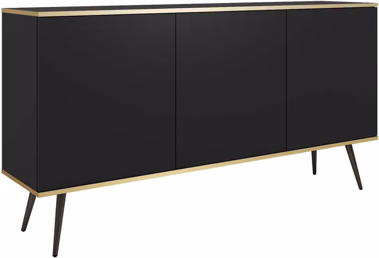 FURNLUX Credenza Oro Black 160cm / Hauptfarbe: Schwarz / Dimensioni: 160 x 39 x 85 cm