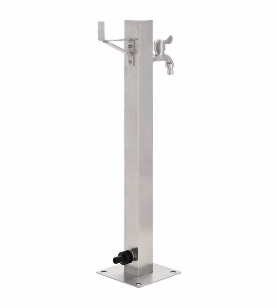 Fontanella a Colonna in Acciaio Inossidabile Quadrata 65 cm