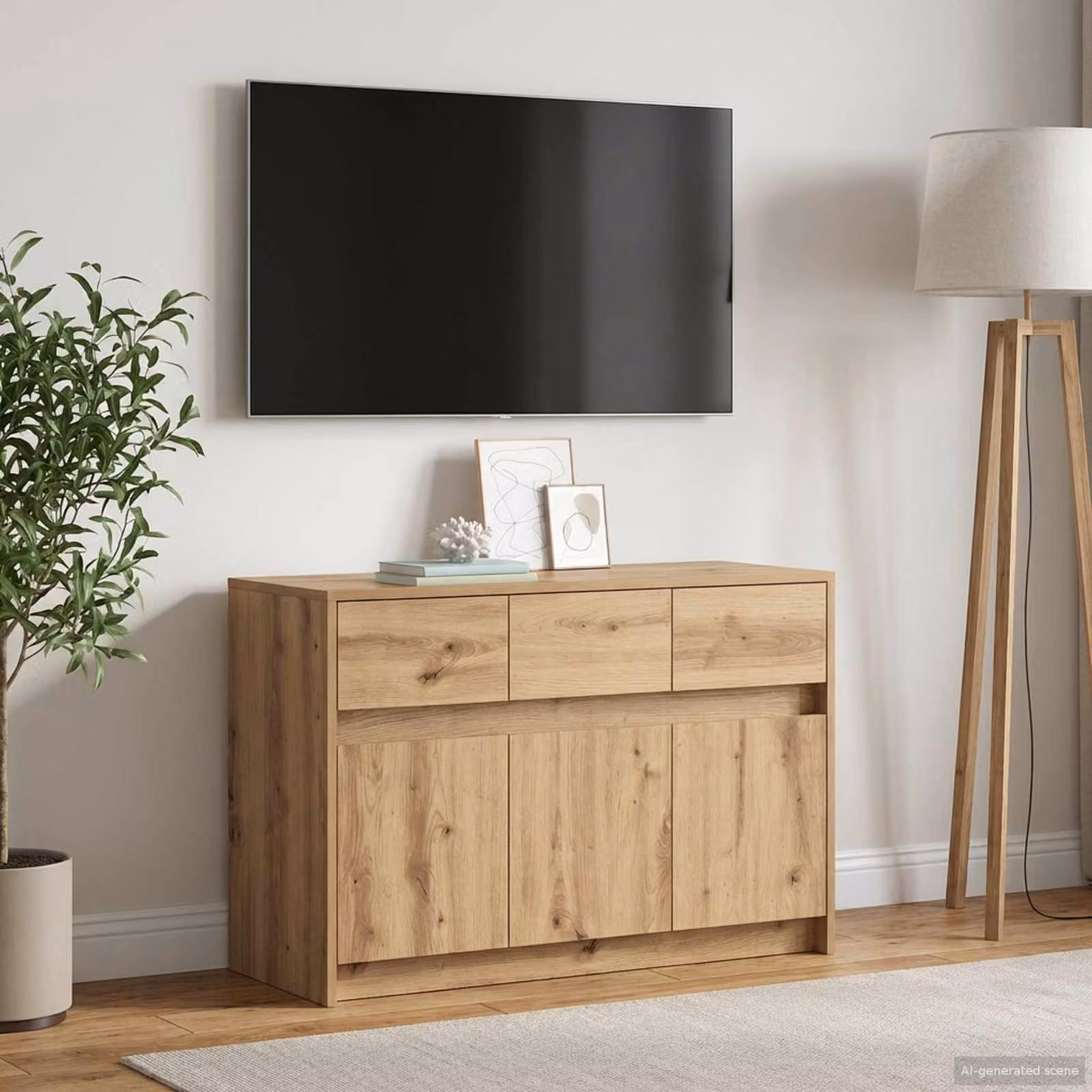 Mobile TV moderno vidaXL in legno Rovere Artigianale marrone L 91 cm x P 34 cm x H 61 cm