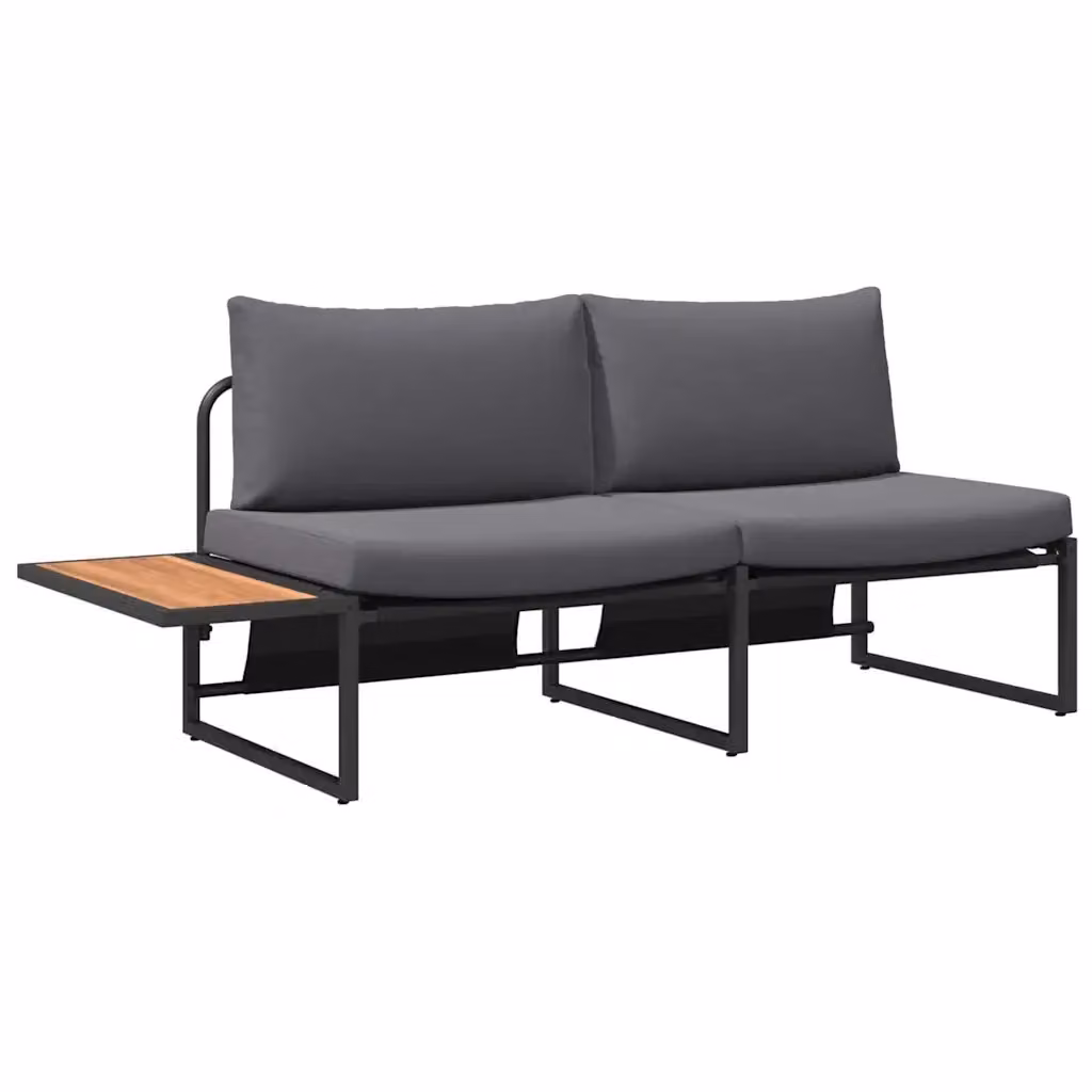 Divano da giardino moderno vidaXL in acciaio antracite con cuscini L: 200,5 cm, P: 70 cm, H: 85,5 cm – 2