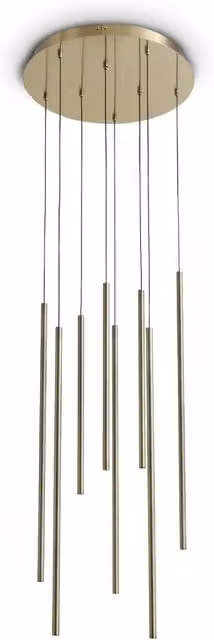 Lampada Da Terra Look 8 Luci LED 16W Luce Naturale Ottone Altezza Regolabile Ideal Lux