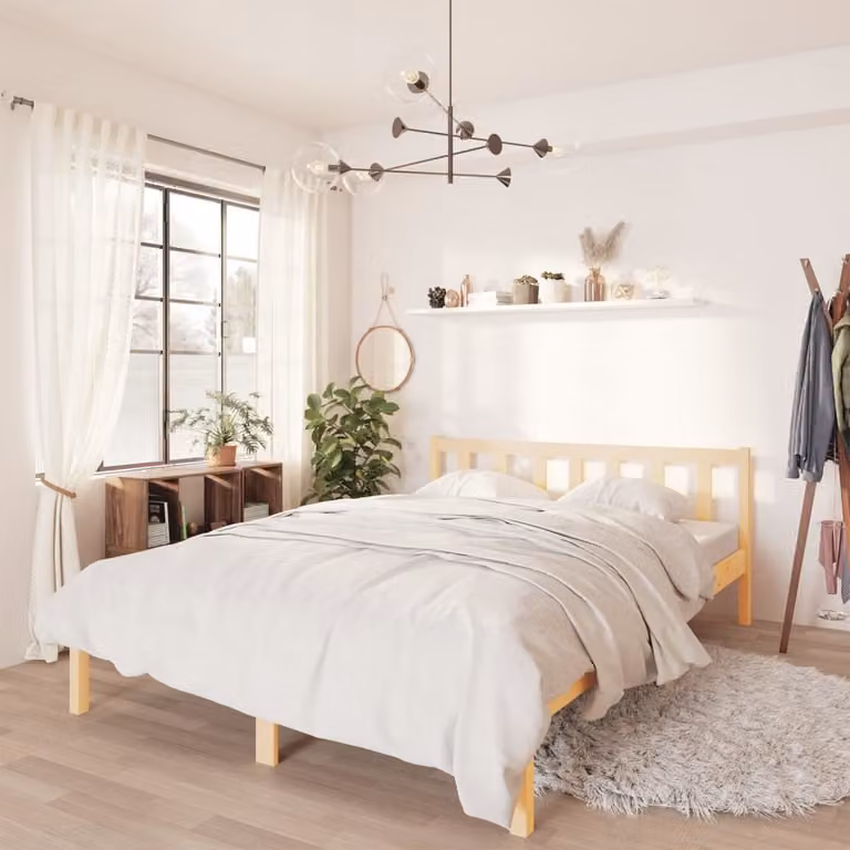 The Living Store Letto in legno di pino massiccio 140x200 cm