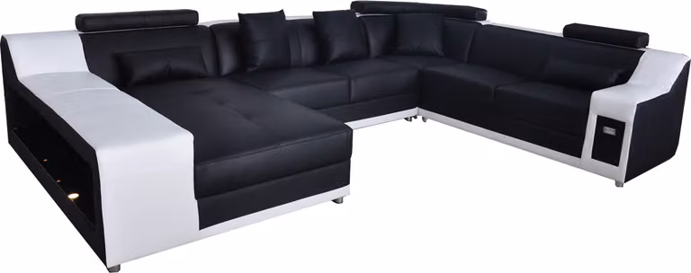 Förmige Wohnzimmer Eckcouch Sitzgarnitur Ecksofa Ledersofa Sofa Polster Couch