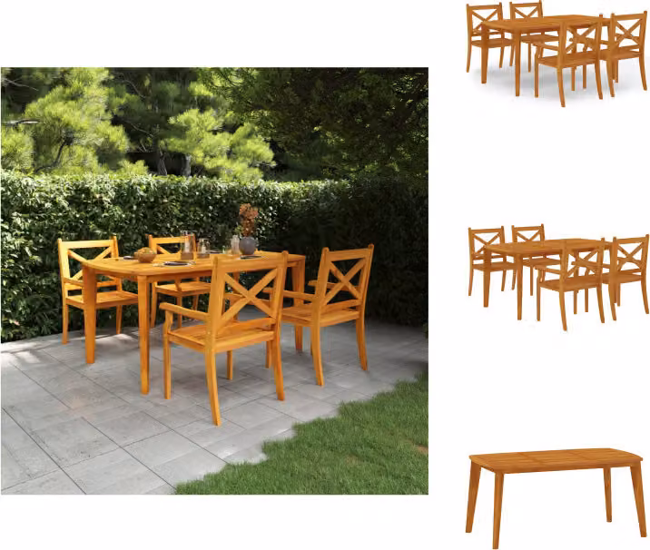 vidaXL Set da pranzo da giardino 5 pezzi in legno massiccio di acacia - Set di mobili da giardino